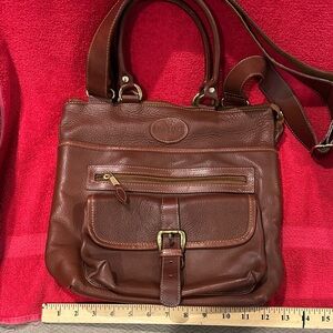 Genuine King Ranch Brown Leather Crossbody Bag